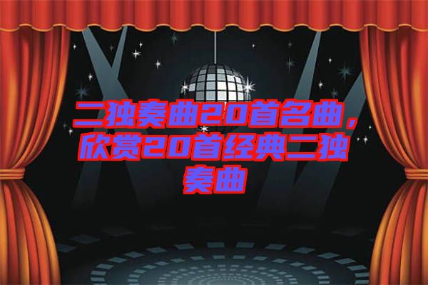 二獨奏曲20首名曲，欣賞20首經(jīng)典二獨奏曲