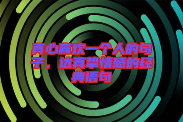 真心喜歡一個人的句子，達(dá)真摯情感的經(jīng)典語句