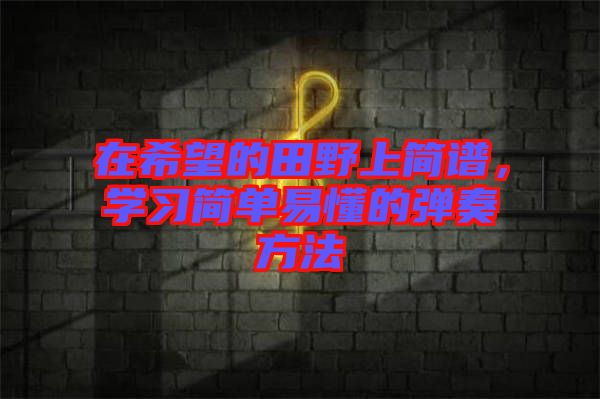 在希望的田野上簡(jiǎn)譜，學(xué)習(xí)簡(jiǎn)單易懂的彈奏方法
