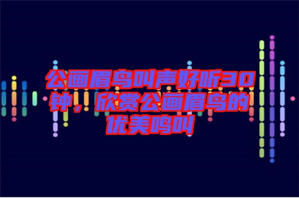 公畫(huà)眉鳥(niǎo)叫聲好聽(tīng)30鐘，欣賞公畫(huà)眉鳥(niǎo)的優(yōu)美鳴叫