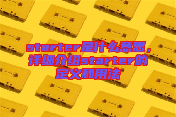 starter是什么意思，詳細(xì)介紹starter的定義和用法