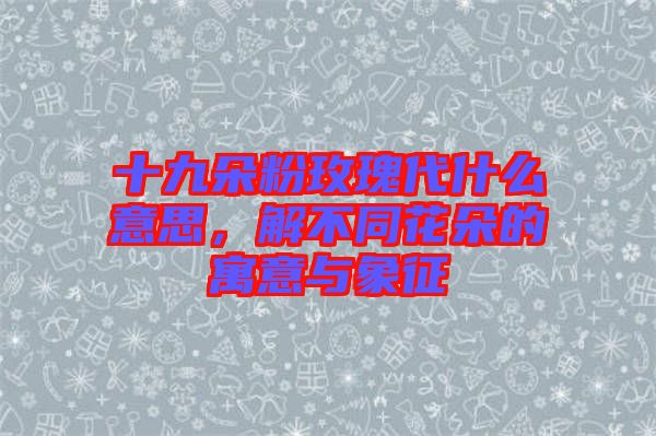 十九朵粉玫瑰代什么意思，解不同花朵的寓意與象征