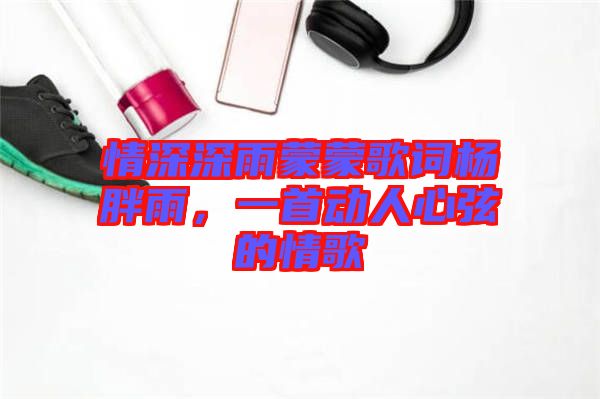 情深深雨蒙蒙歌詞楊胖雨，一首動人心弦的情歌