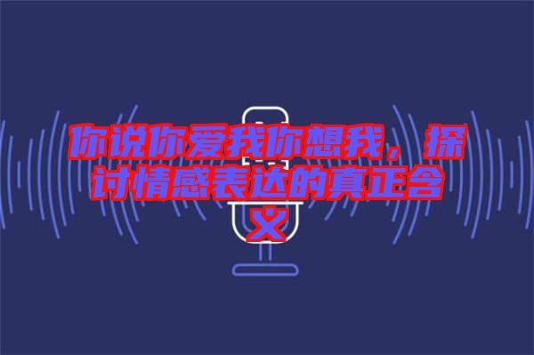 你說(shuō)你愛(ài)我你想我，探討情感表達(dá)的真正含義