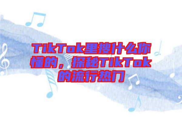 TikTok里搜什么你懂的，探秘TikTok的流行熱門