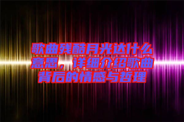 歌曲殘酷月光達(dá)什么意思，詳細(xì)介紹歌曲背后的情感與哲理