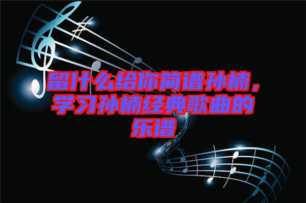 留什么給你簡(jiǎn)譜孫楠，學(xué)習(xí)孫楠經(jīng)典歌曲的樂譜