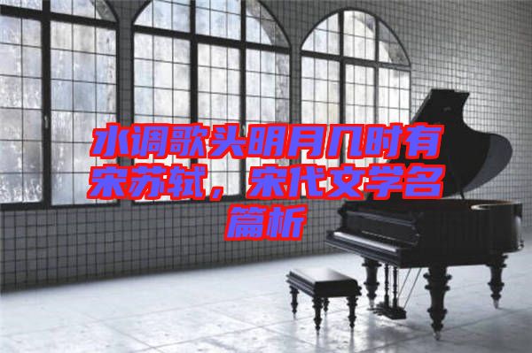 水調(diào)歌頭明月幾時(shí)有宋蘇軾，宋代文學(xué)名篇析