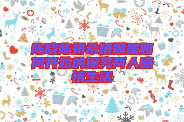 陳曉陳妍?；橐鍪侨绾伍_始的探究兩人感情生活