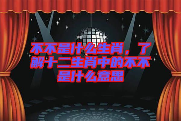 不不是什么生肖，了解十二生肖中的不不是什么意思