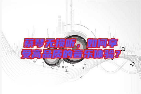 蔡琴無損聽，如何享受高品質(zhì)的音樂體驗？