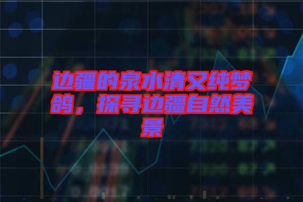 邊疆的泉水清又純夢(mèng)鴿，探尋邊疆自然美景