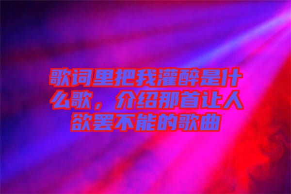 歌詞里把我灌醉是什么歌，介紹那首讓人欲罷不能的歌曲