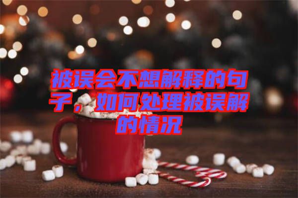 被誤會不想解釋的句子，如何處理被誤解的情況