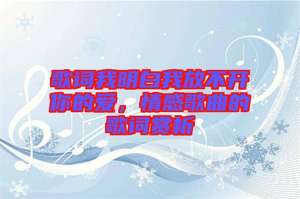 歌詞我明白我放不開你的愛，情感歌曲的歌詞賞析
