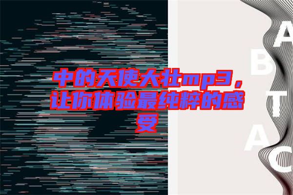 中的天使大壯mp3，讓你體驗(yàn)最純粹的感受