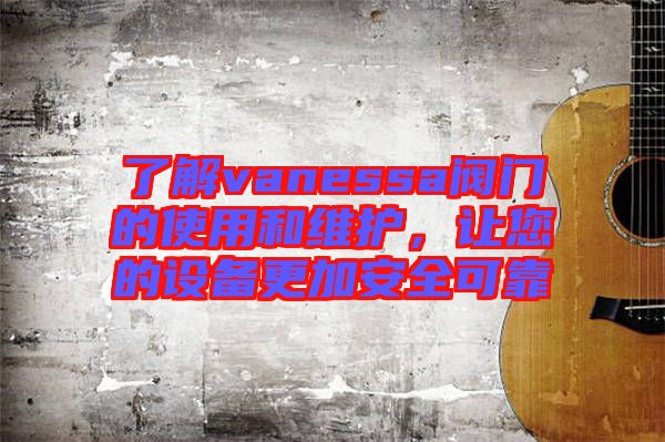 了解vanessa閥門的使用和維護(hù)，讓您的設(shè)備更加安全可靠