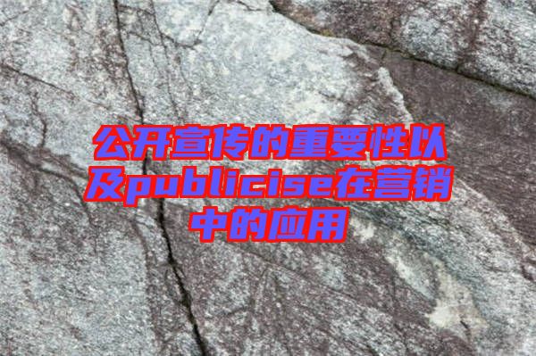 公開(kāi)宣傳的重要性以及publicise在營(yíng)銷(xiāo)中的應(yīng)用