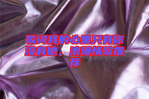 歌詞我的心里只有你沒有他，浪漫情歌推薦