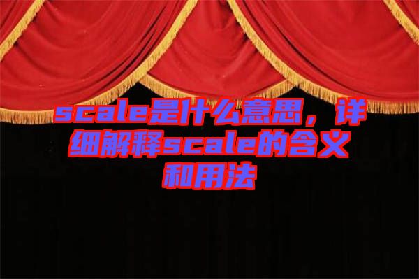 scale是什么意思，詳細解釋scale的含義和用法