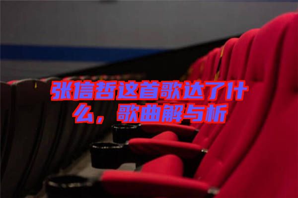張信哲這首歌達了什么，歌曲解與析