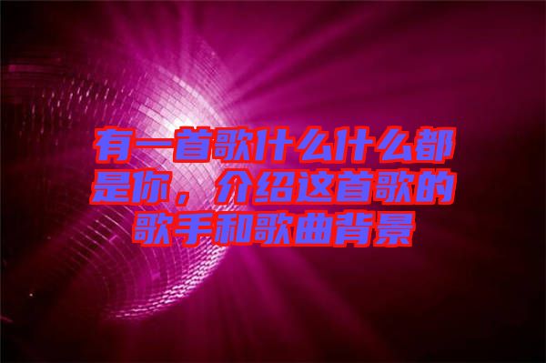 有一首歌什么什么都是你，介紹這首歌的歌手和歌曲背景