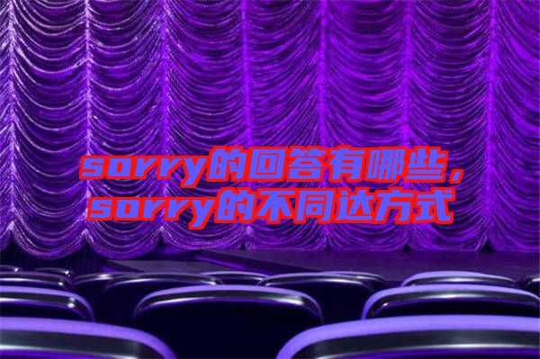 sorry的回答有哪些，sorry的不同達方式
