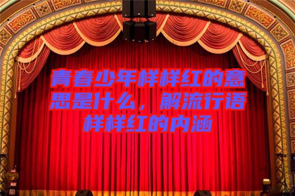 青春少年樣樣紅的意思是什么，解流行語樣樣紅的內(nèi)涵