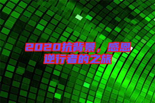2020抗背景，感恩逆行者的之旅