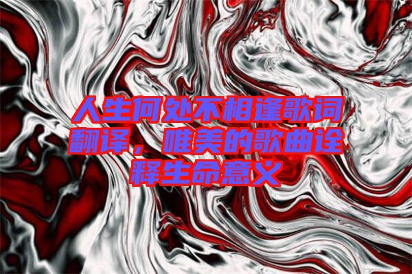 人生何處不相逢歌詞翻譯，唯美的歌曲詮釋生命意義