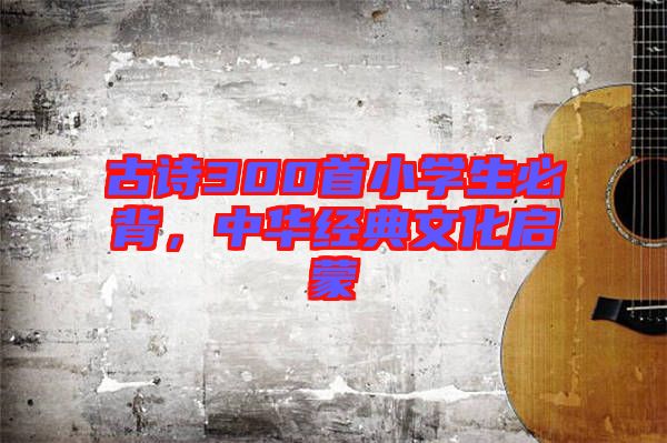 古詩300首小學生必背，中華經(jīng)典文化啟蒙