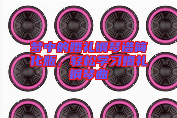 夢中的婚禮鋼琴譜簡化版，輕松學(xué)習(xí)婚禮鋼琴曲