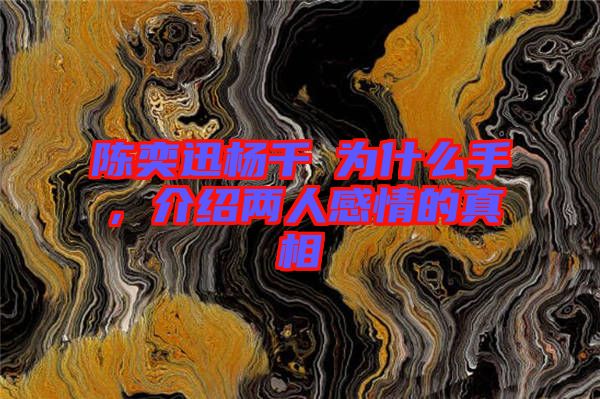 陳奕迅楊千嬅為什么手，介紹兩人感情的真相