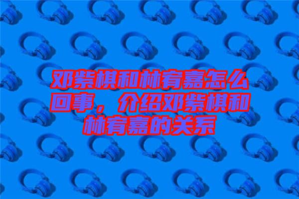 鄧紫棋和林宥嘉怎么回事，介紹鄧紫棋和林宥嘉的關(guān)系
